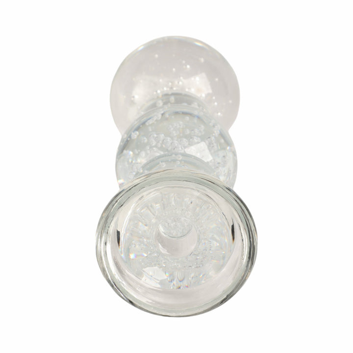 10" MULTI BUBBLE CRYSTAL CANDLE HOLDER W/ TAPER, C