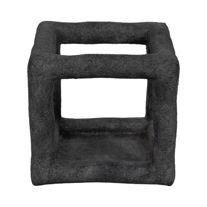 10" Textured Open Square Object, Black