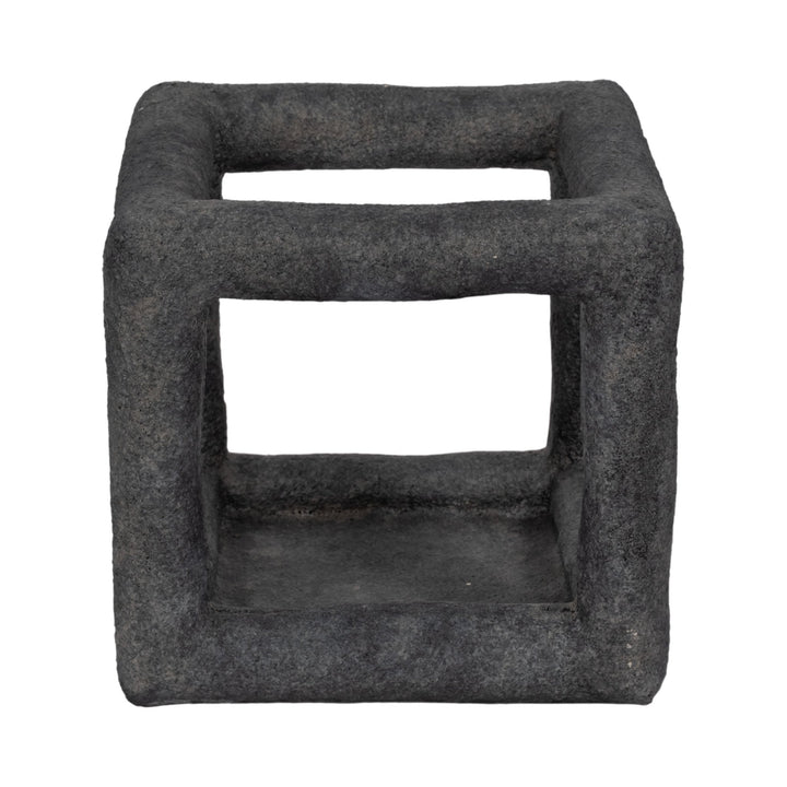 10" Textured Open Square Object, Black