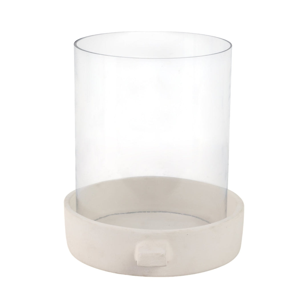 10x10" Terracotta Hurricane Pillar Holder, White