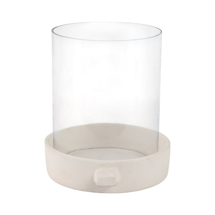 10x10" Terracotta Hurricane Pillar Holder, White
