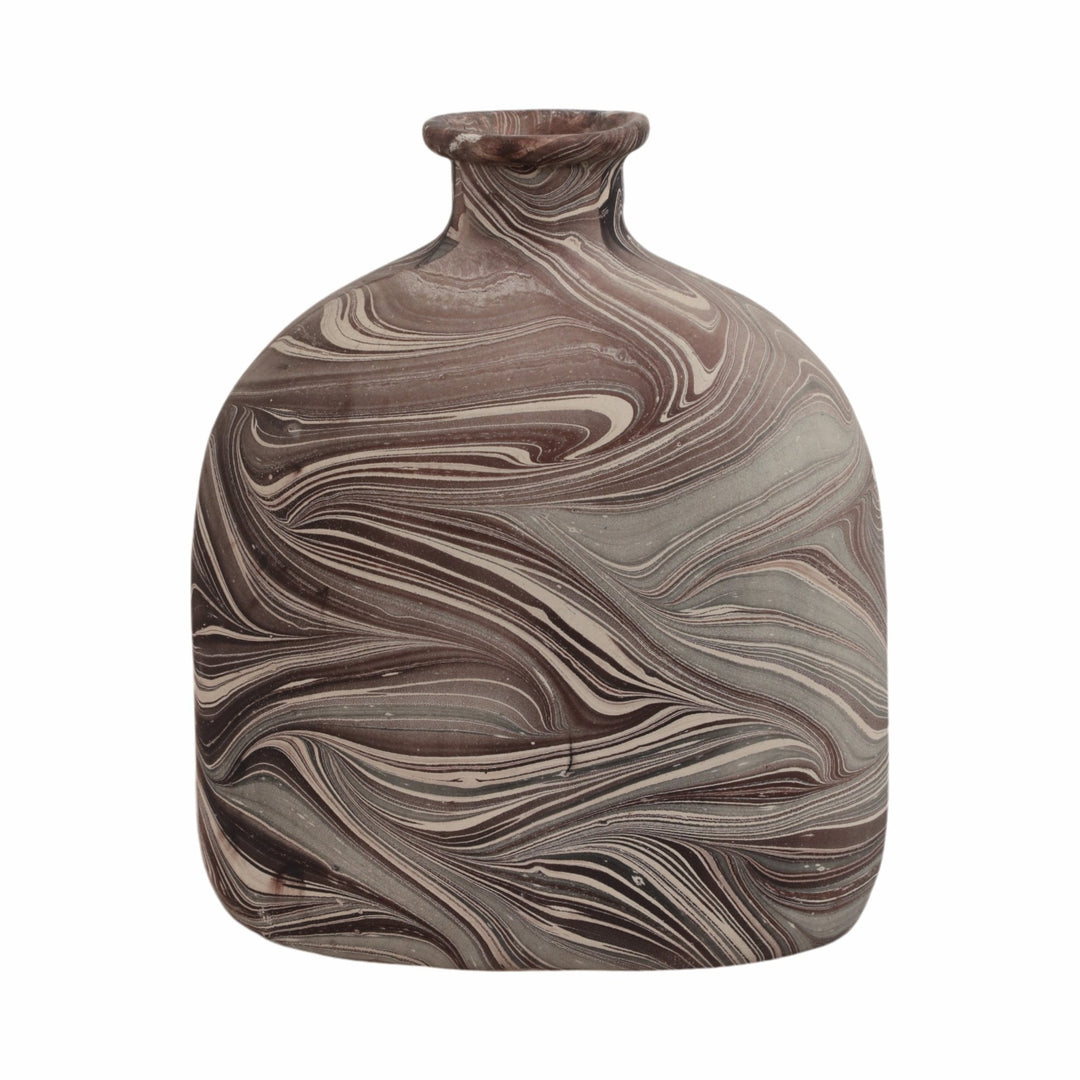 11" CARRANA SMALL BROWN ECOMIX VASE