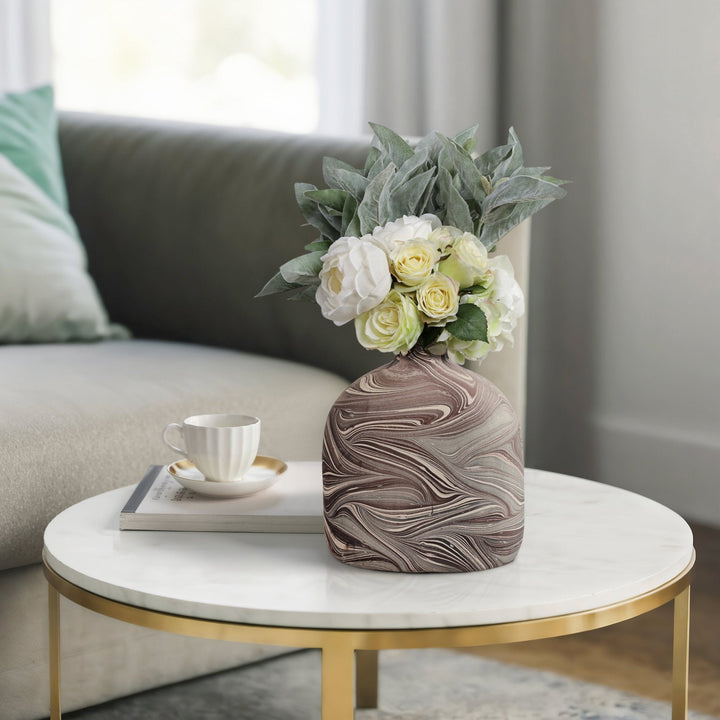 11" CARRANA SMALL BROWN ECOMIX VASE