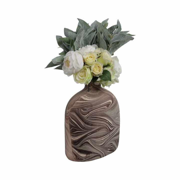 11" CARRANA SMALL BROWN ECOMIX VASE