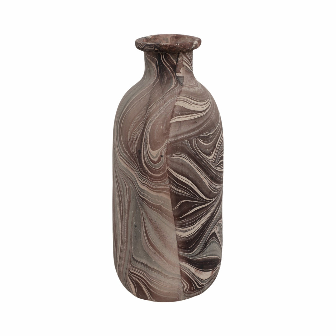 11" CARRANA SMALL BROWN ECOMIX VASE