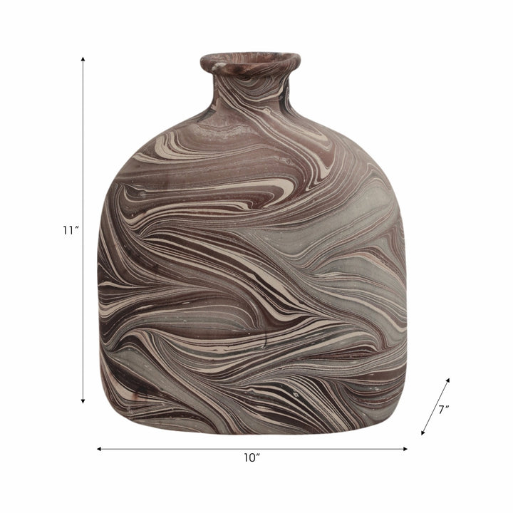 11" CARRANA SMALL BROWN ECOMIX VASE