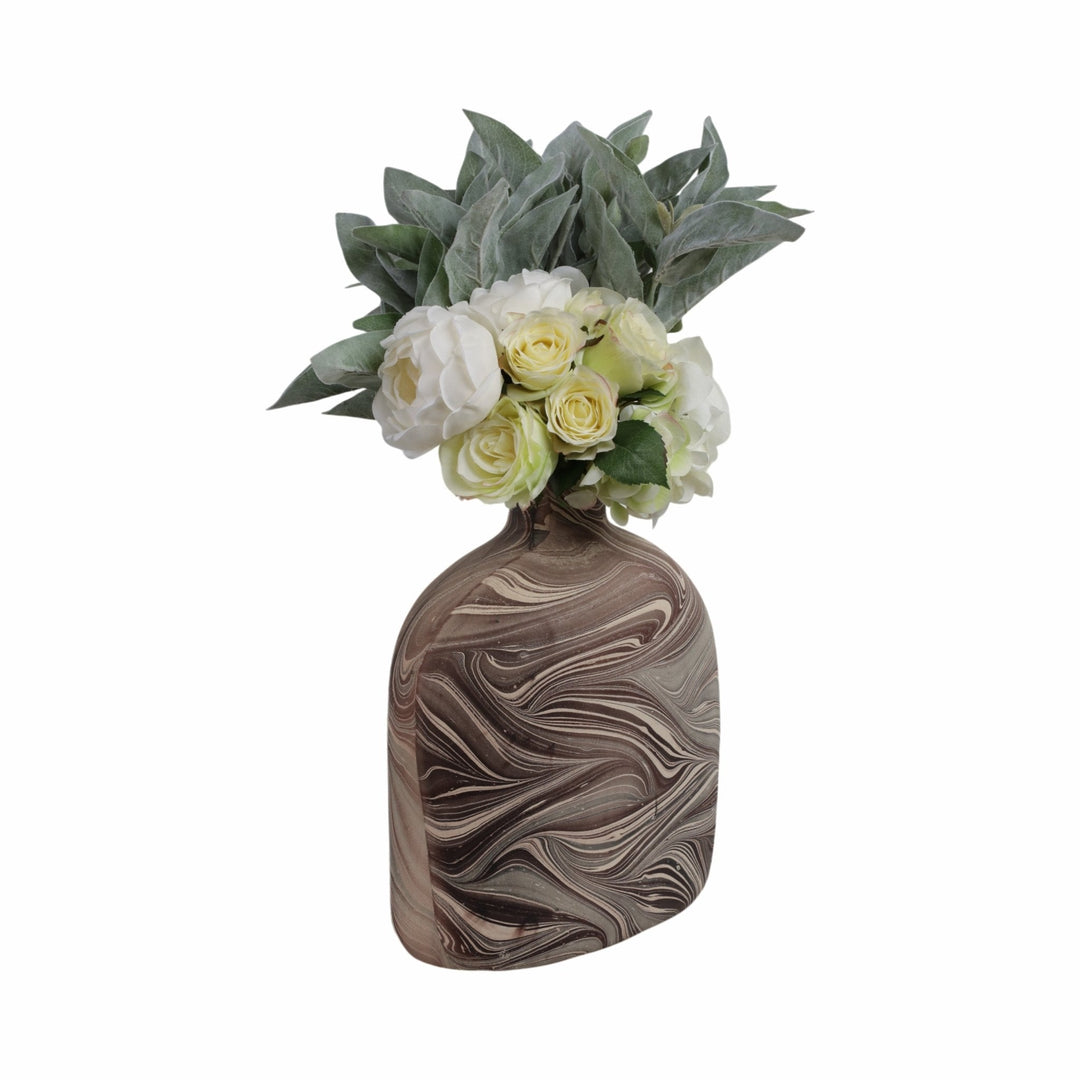 11" CARRANA SMALL BROWN ECOMIX VASE