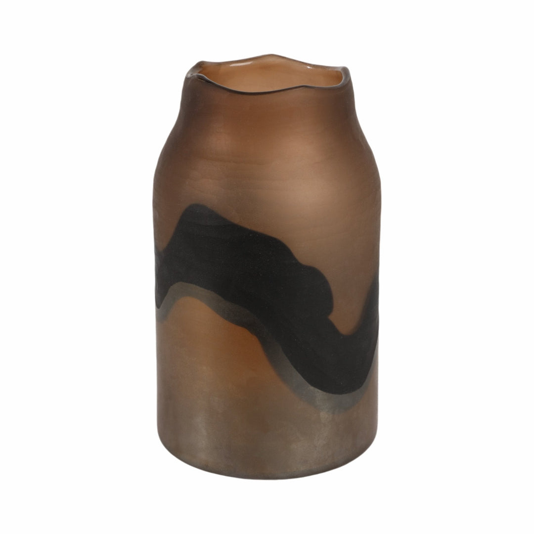 11" Mason Small Brown Glass Vase