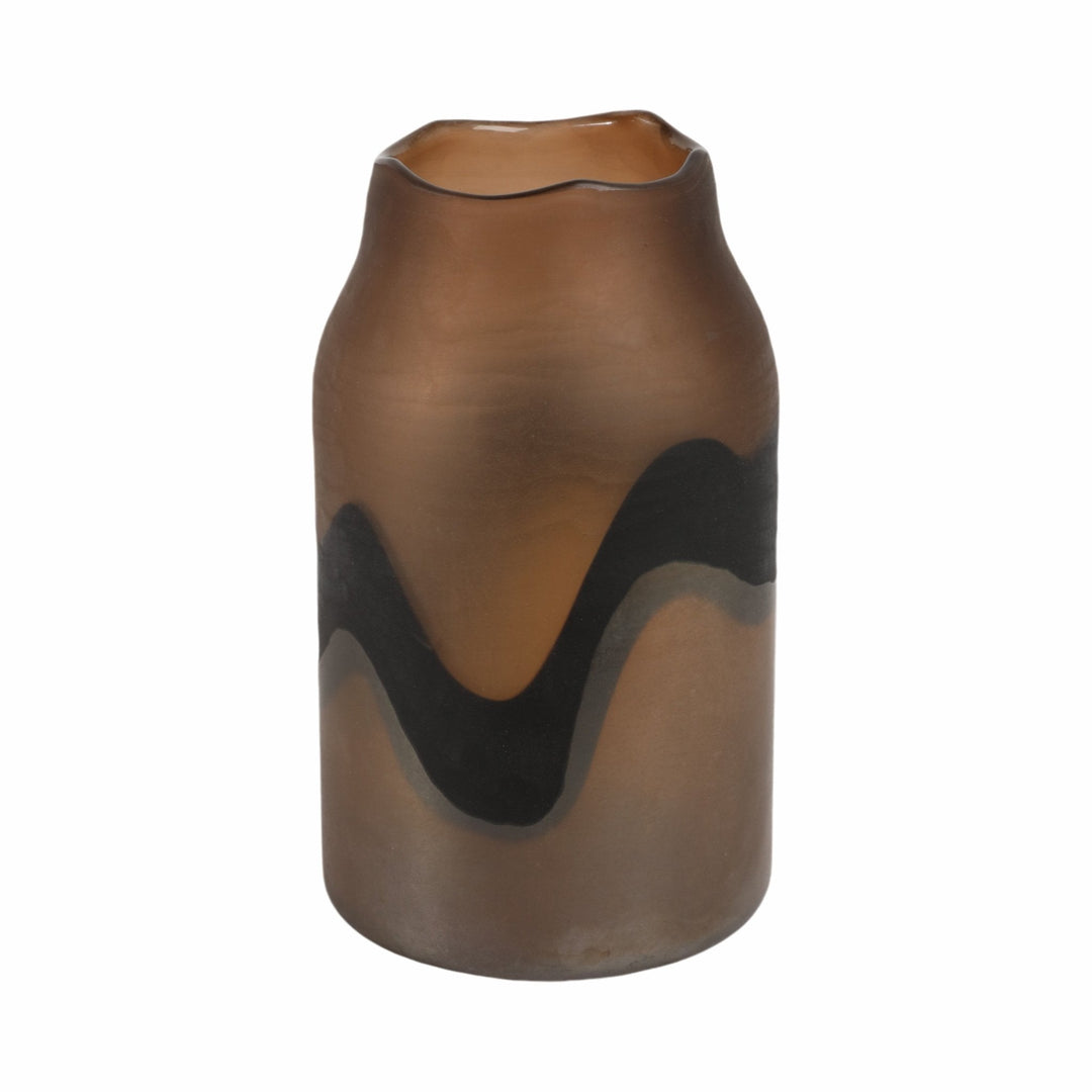 11" Mason Small Brown Glass Vase