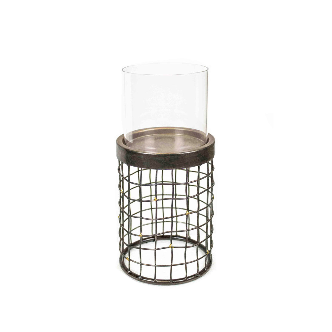 METAL GRID CANDLEHOLDER