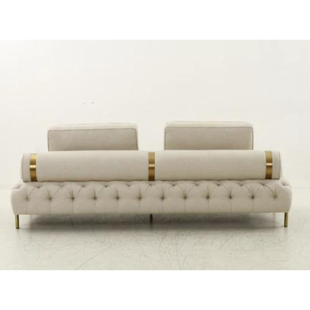 Tufting Beige 3 Seater Sofa