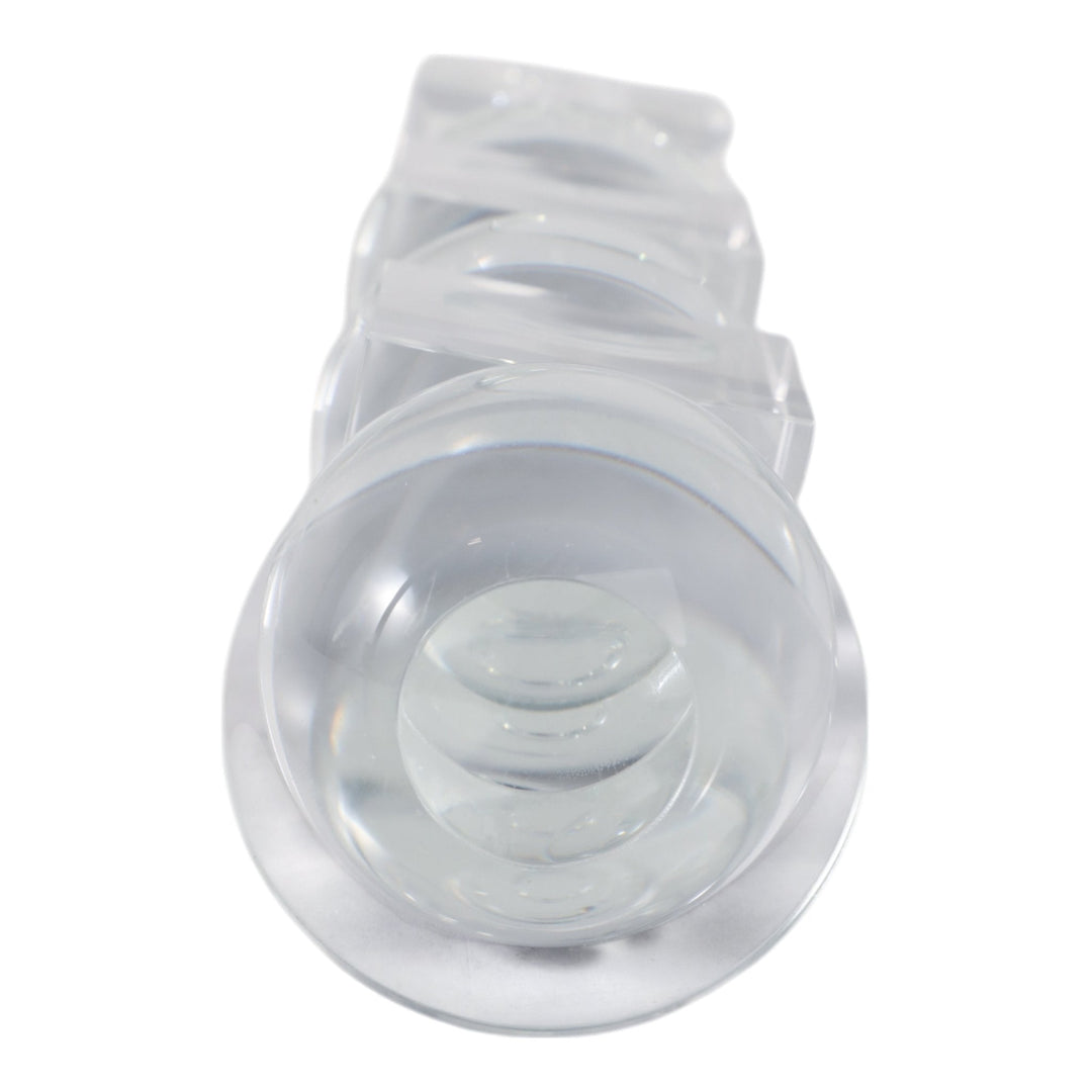 12" Crystal Orbs & Blocks Taper Candleholder, Clea