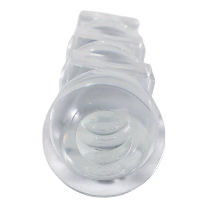 12" Crystal Orbs & Blocks Taper Candleholder, Clea