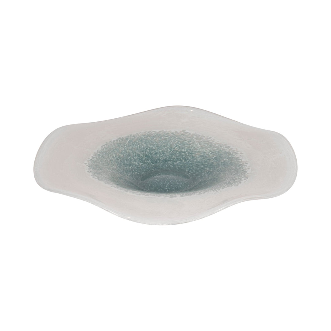 12" Light Blue Waters Bowl, Blue/white