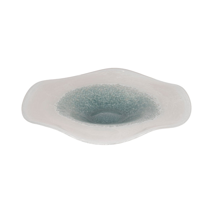 12" Light Blue Waters Bowl, Blue/white