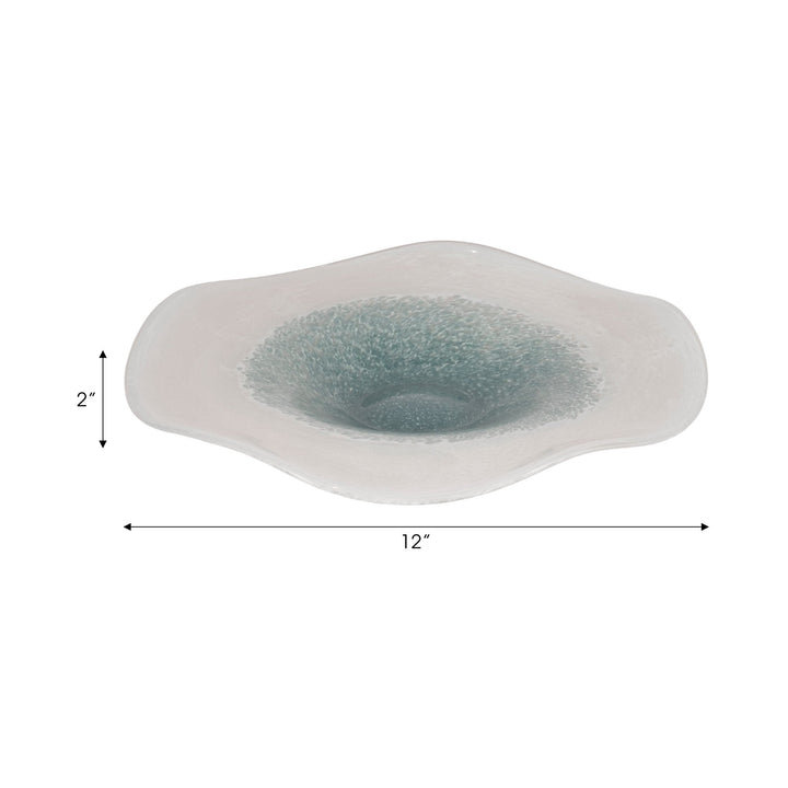 12" Light Blue Waters Bowl, Blue/white