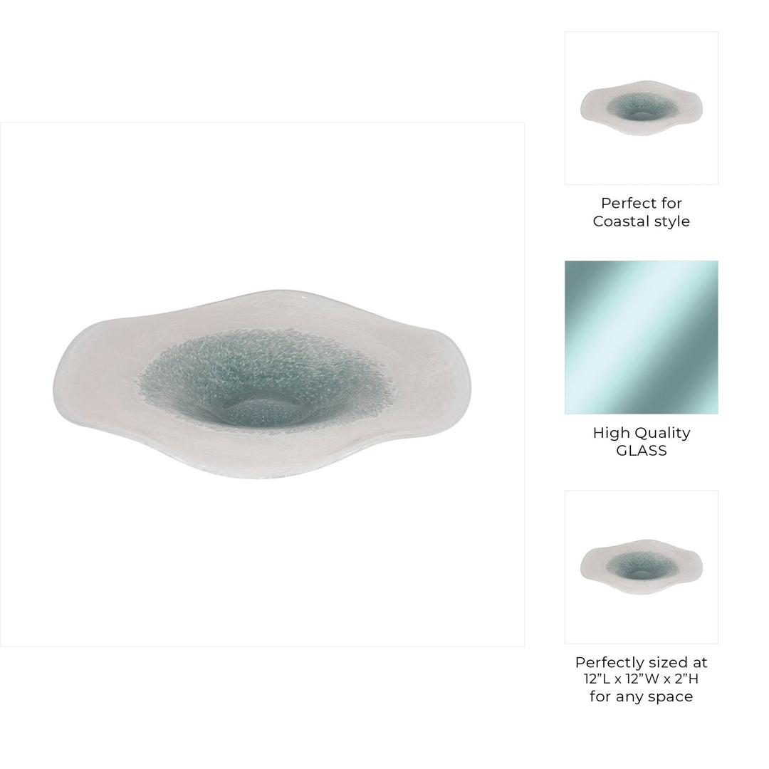 12" Light Blue Waters Bowl, Blue/white