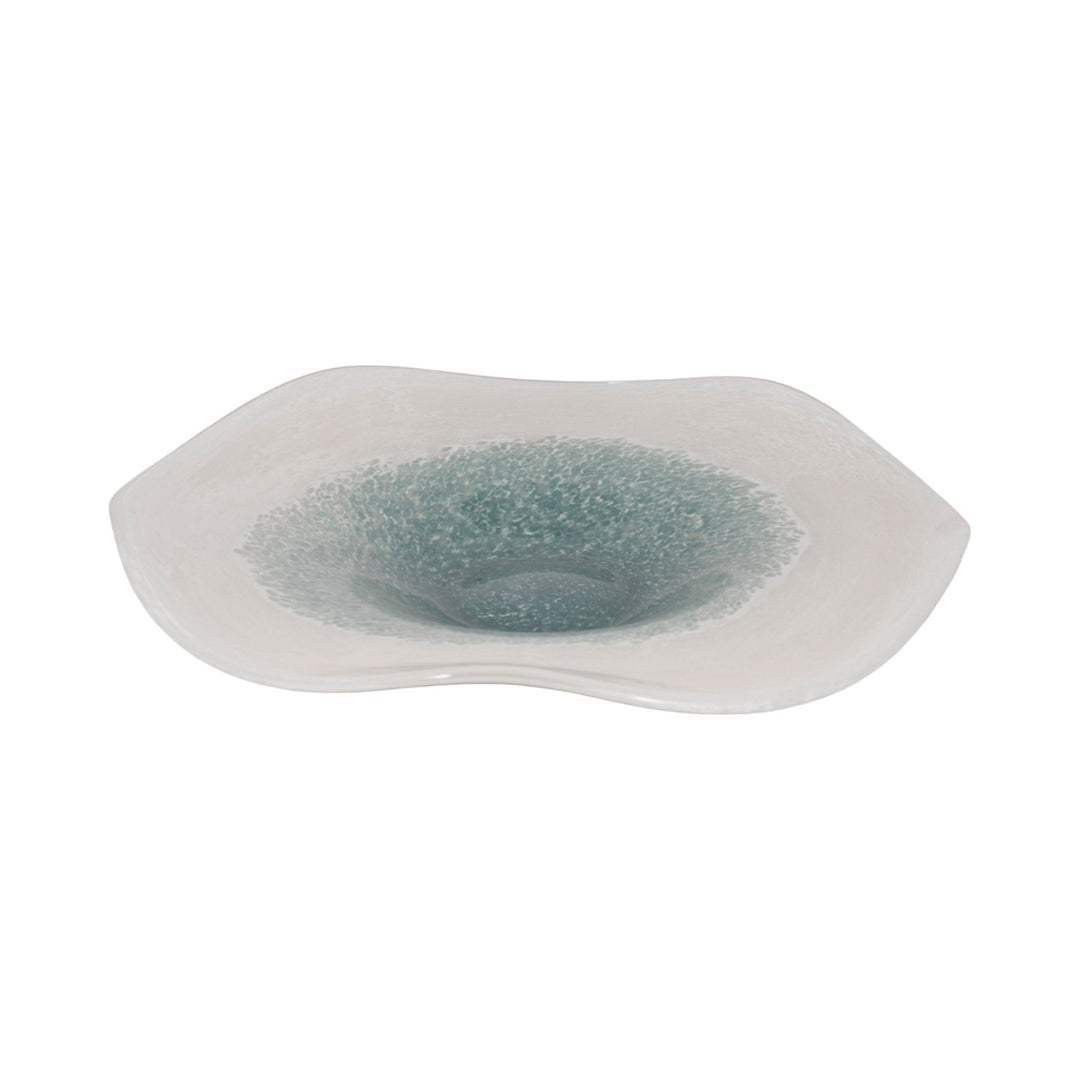 12" Light Blue Waters Bowl, Blue/white
