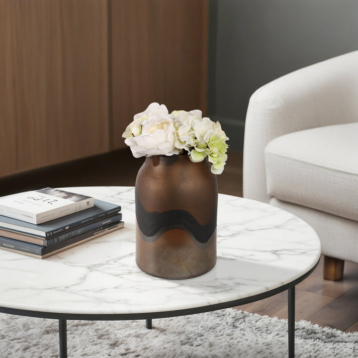 12" Mason Medium Brown Glass Vase