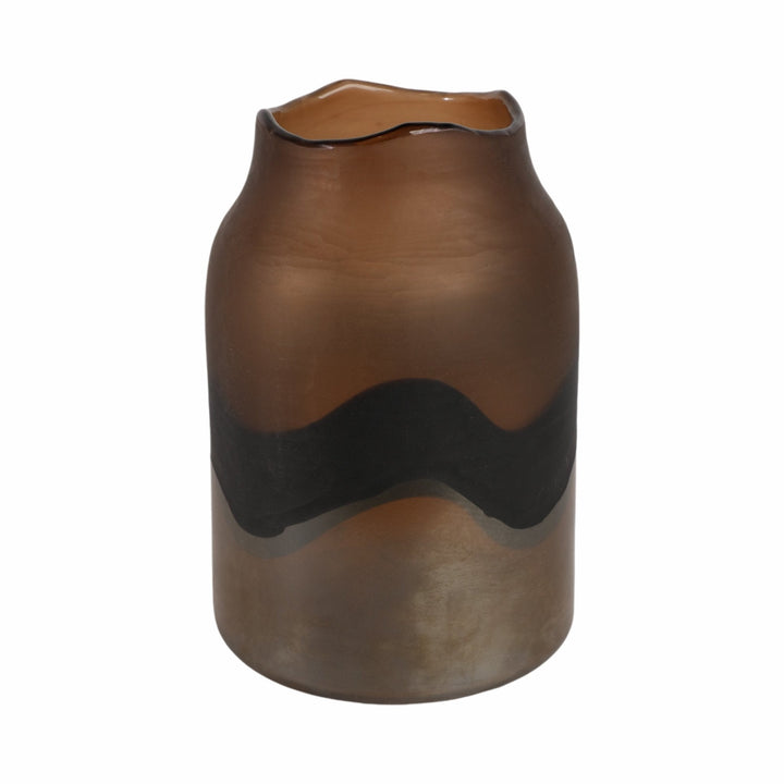 12" Mason Medium Brown Glass Vase