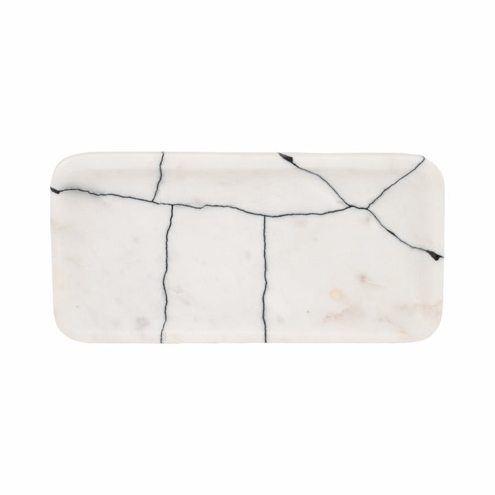 12" ROALD BLACK & WHITE MARBLE TRINKET TRAY