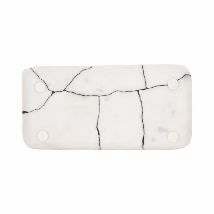 12" ROALD BLACK & WHITE MARBLE TRINKET TRAY