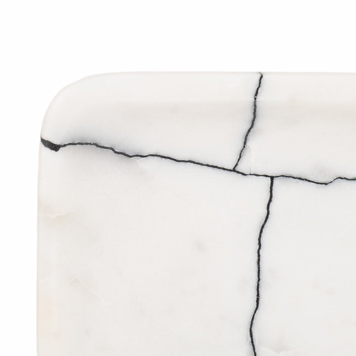12" ROALD BLACK & WHITE MARBLE TRINKET TRAY