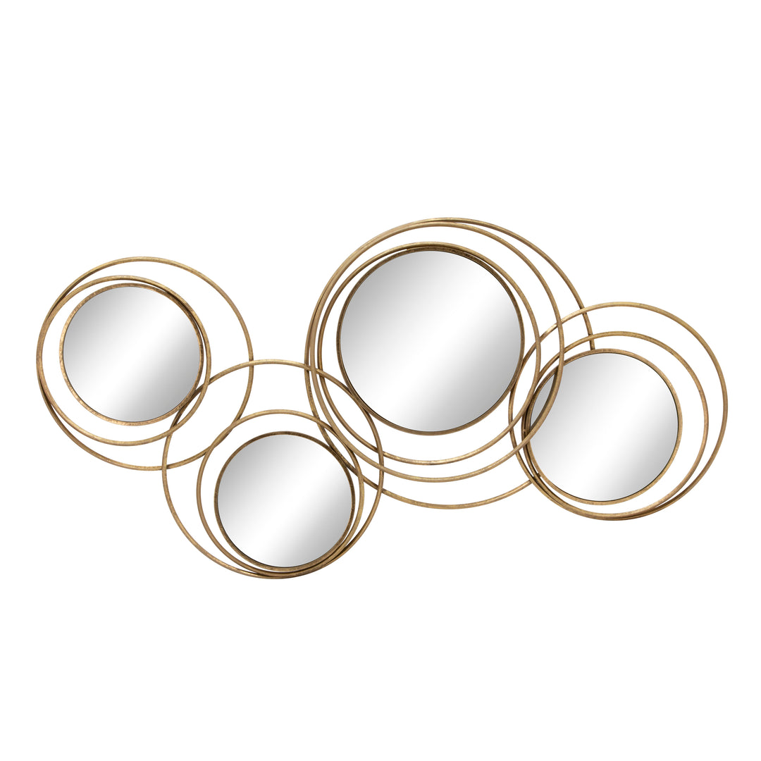 METAL 22" MIRRORED LOOPS WALL DECO, GOLD