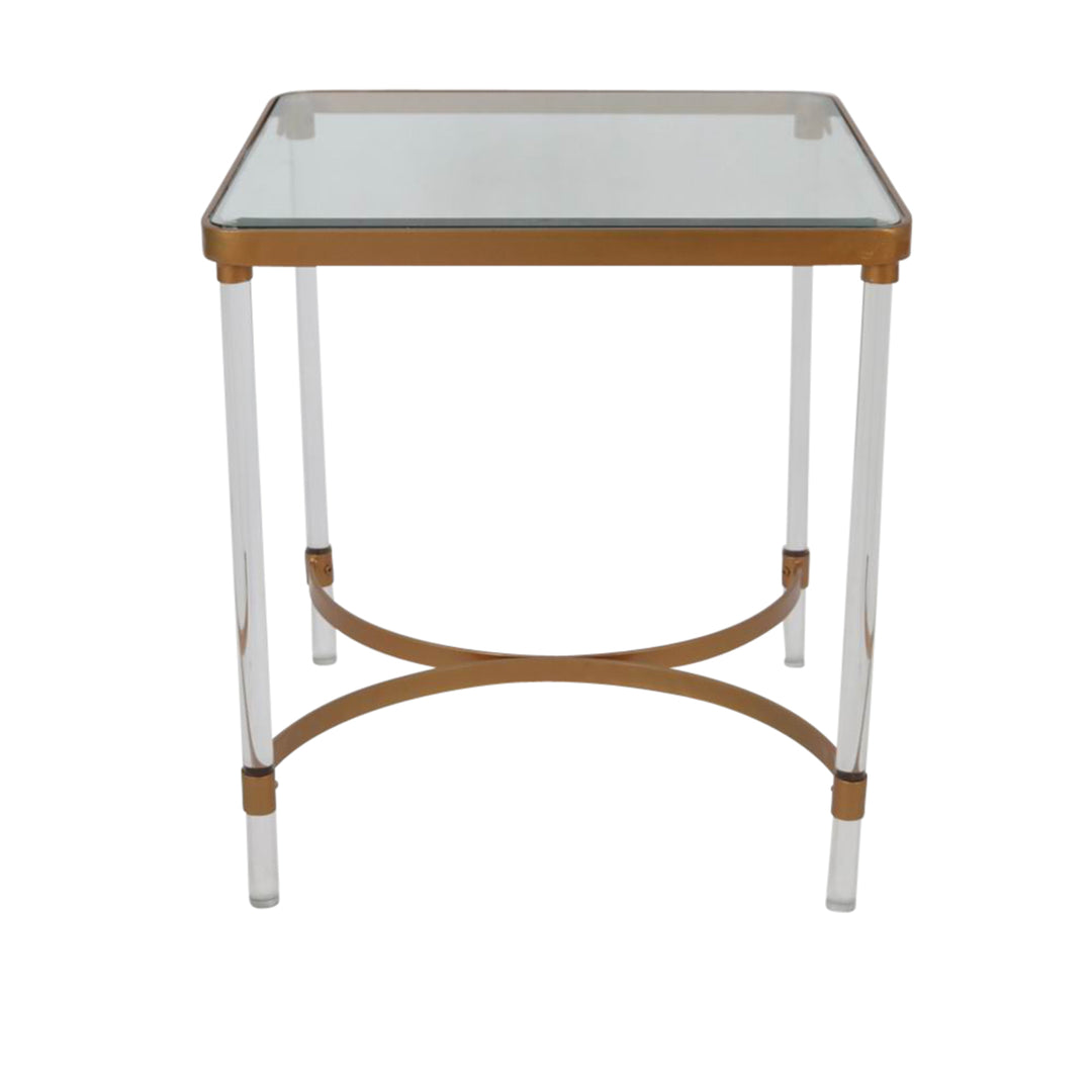 Metal & Acrylic Accent Table, Copper