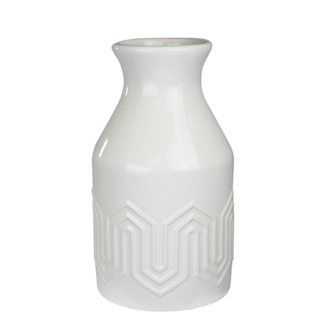 WHITE CERAMIC BOTTLE VASE 13.5