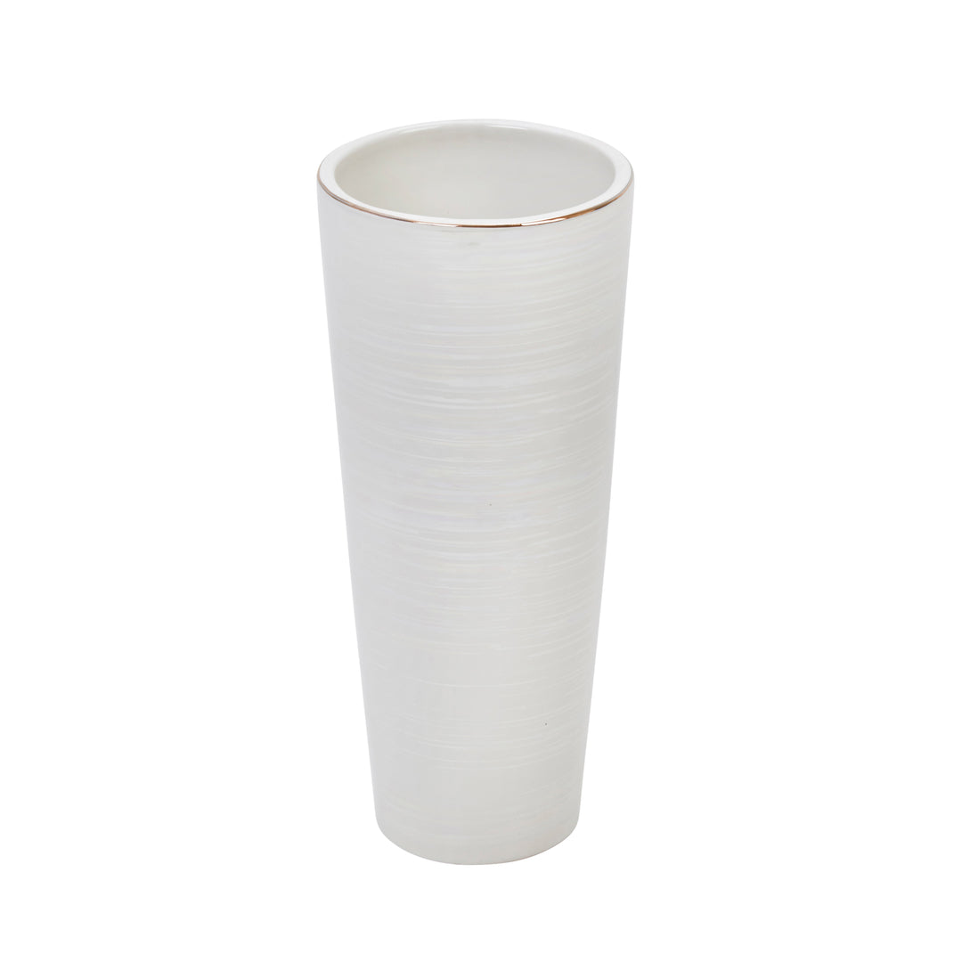 PEARLESCENT CERAMIC VASE 11.75"