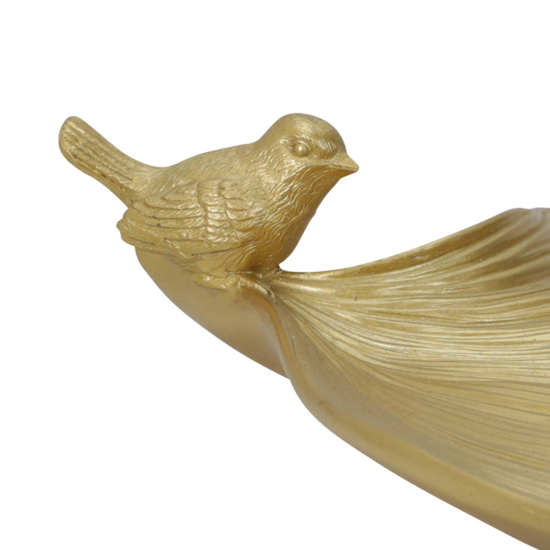 Decorative Resin Leaf Plate, Gold