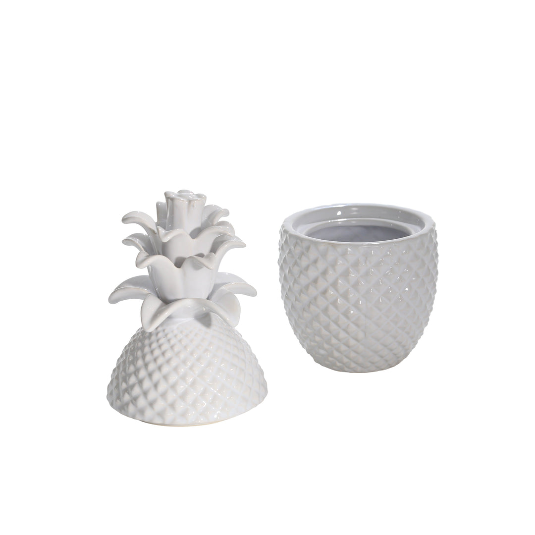 WHITE PINEAPPLE JAR 6