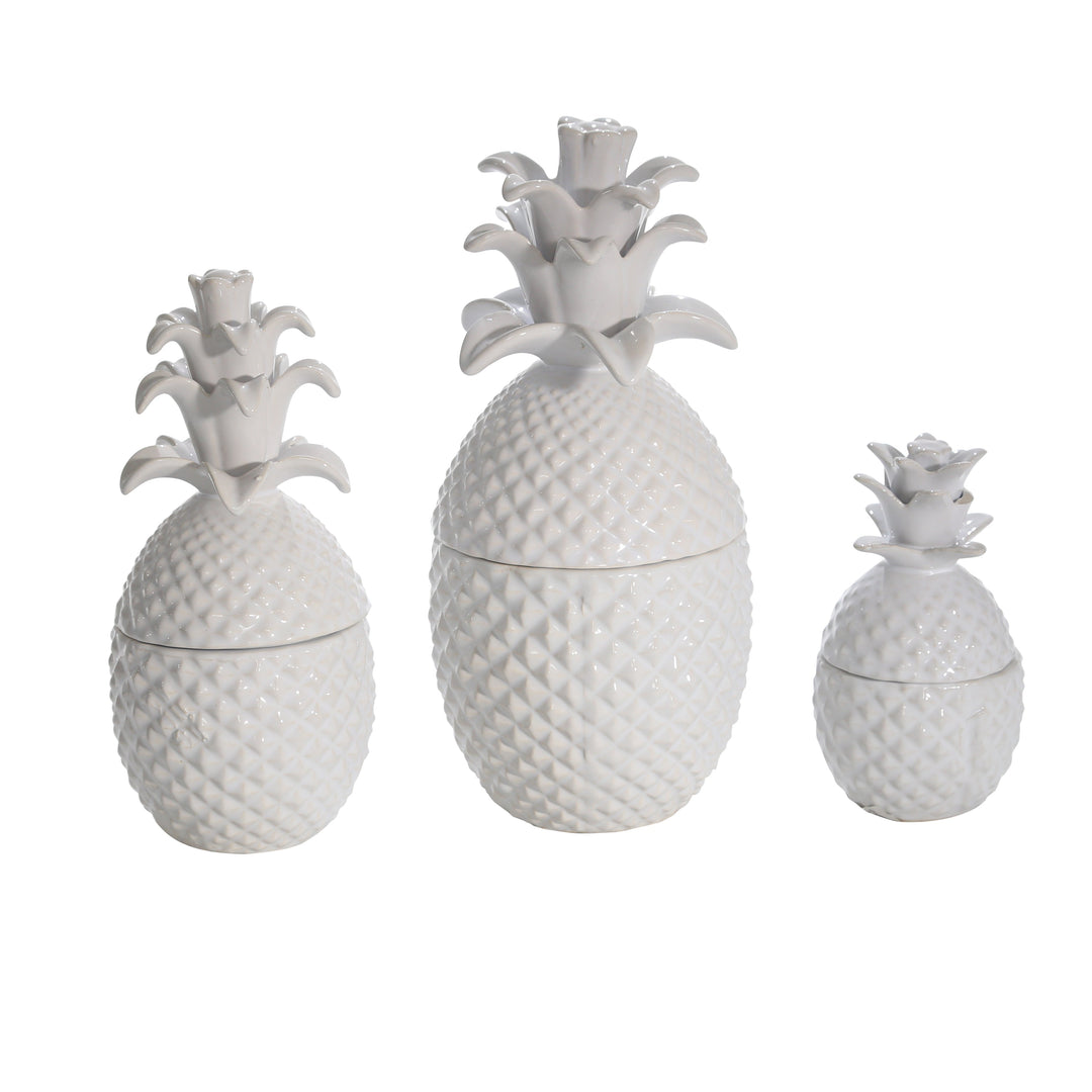 WHITE PINEAPPLE JAR 6