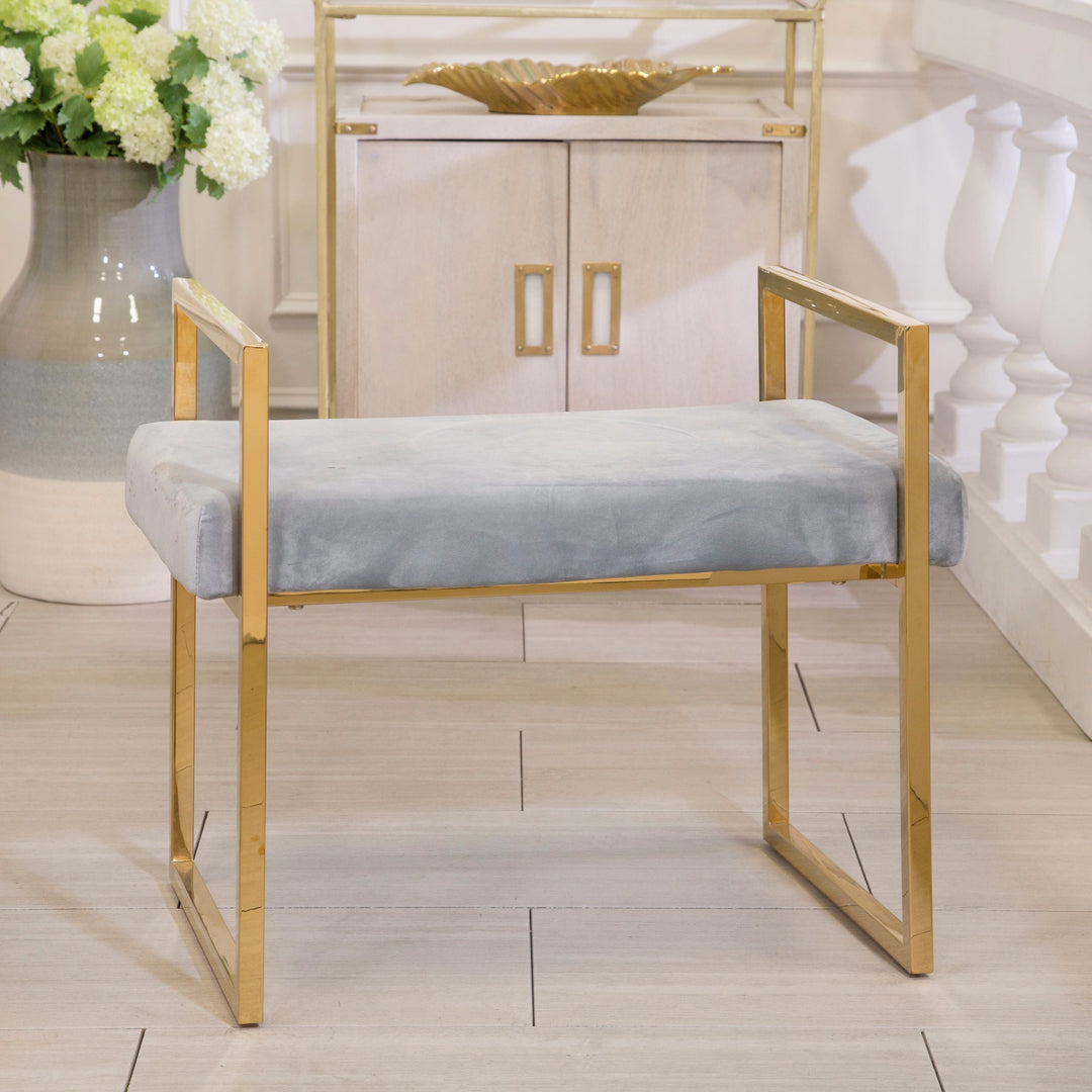 Vanity Bench, Gold/Gray