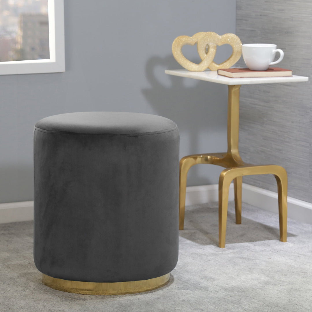 Velveteen Stool, Charcoal