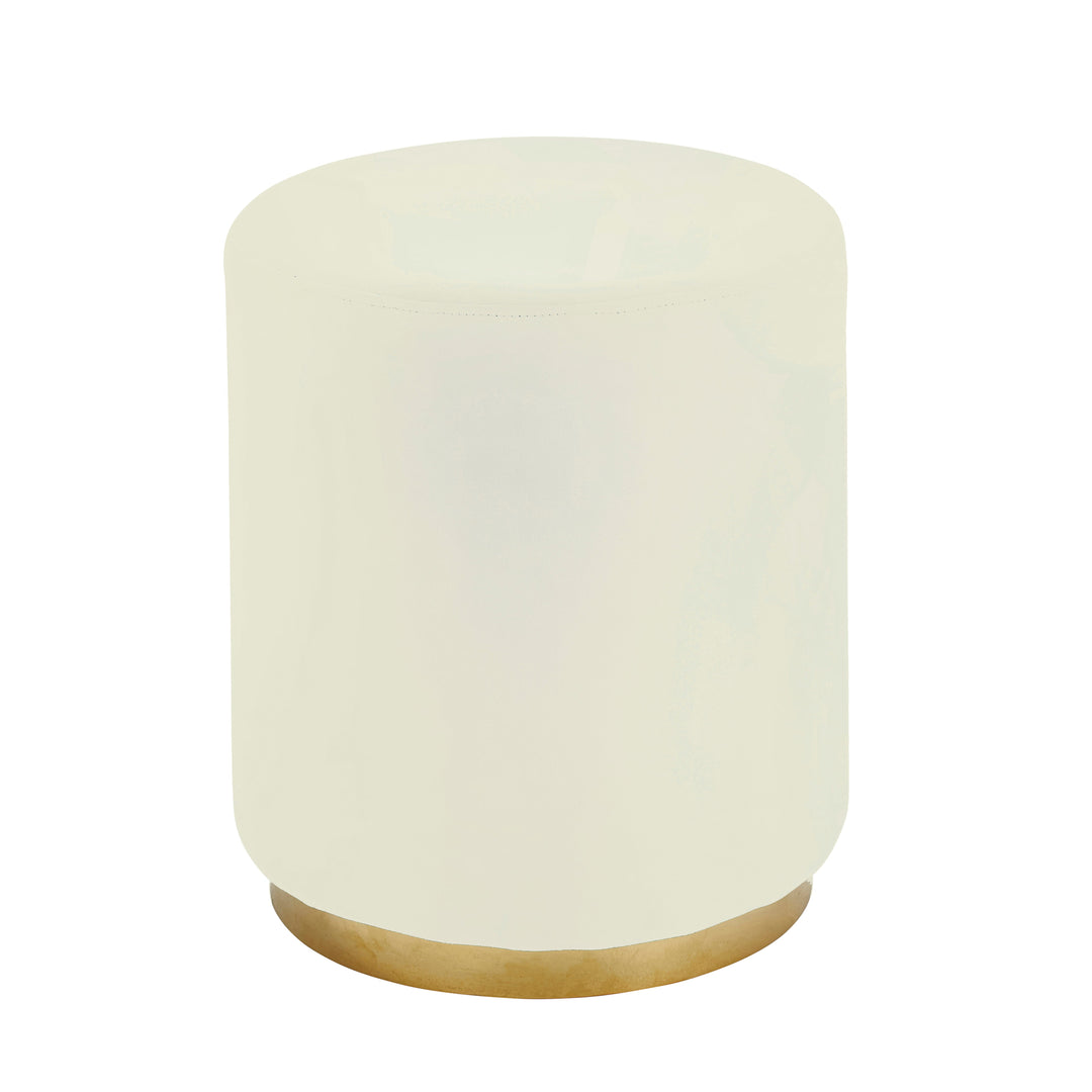 BEIGE/ GOLD VELVETEEN STOOL