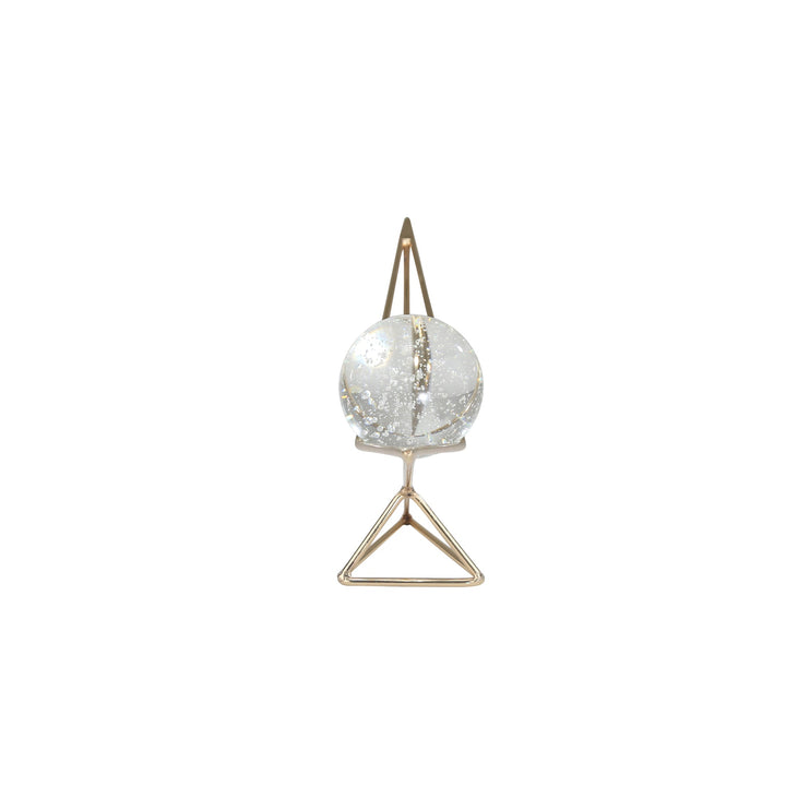 GLASS ORB ON GOLD STAND 20"