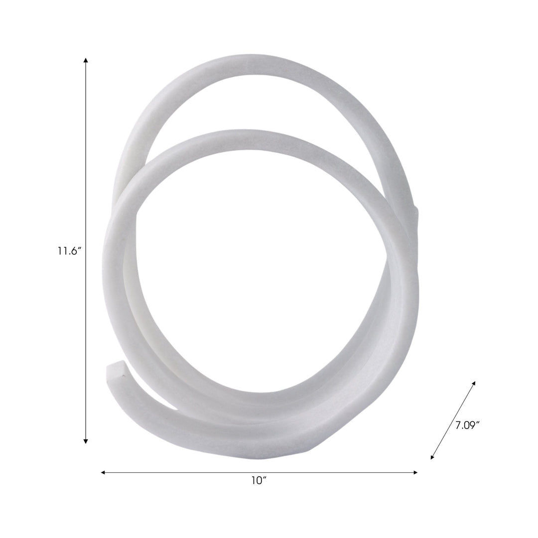12X10" LOOPY RESIN OBJECT, WHITE