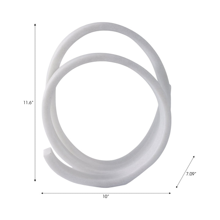 12X10" LOOPY RESIN OBJECT, WHITE