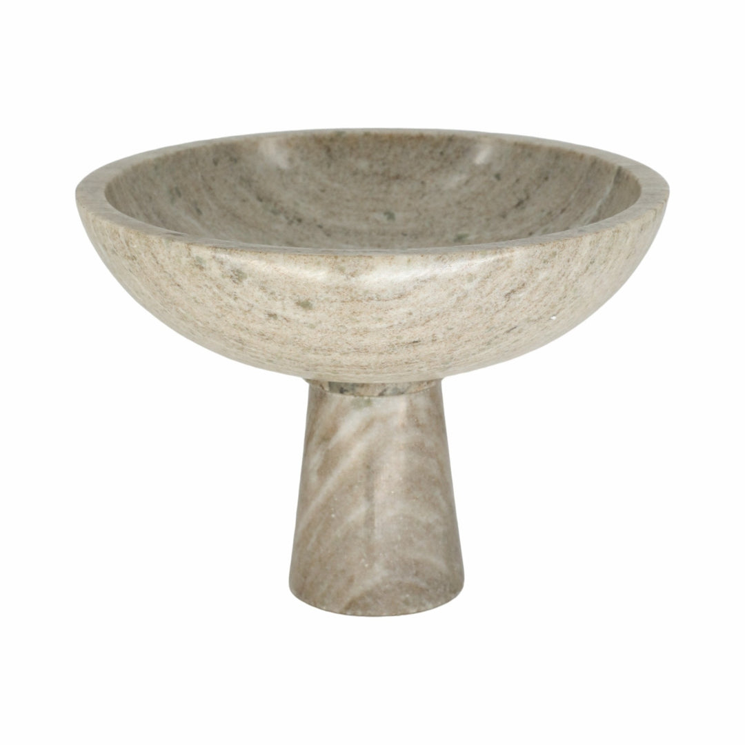 13" DAFNE MARBLE BOWL, BEIGE