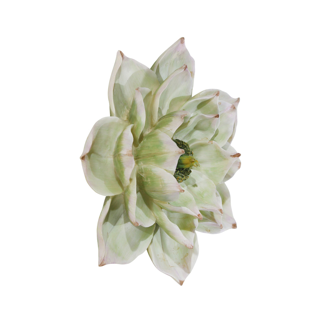 Decorative Resin Lotus Wall Flower, Green