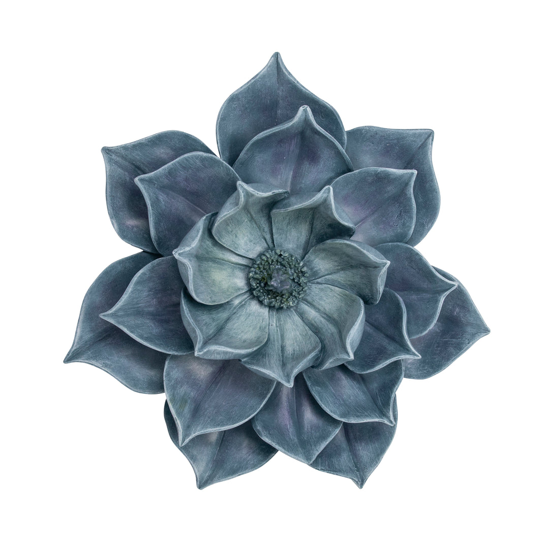 Decorative Resin Lotus Wall Flower, Blue