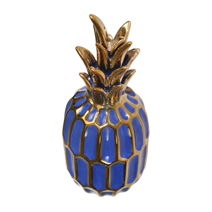 CERAMIC 10.25" PINEAPPLE NAVY/GOLD