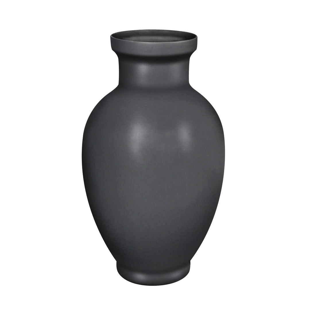 Decorative Ceramic Vase, Matt Black