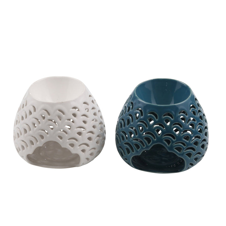 TEAL OIL BURNER CANDLE HOLDER, 4"