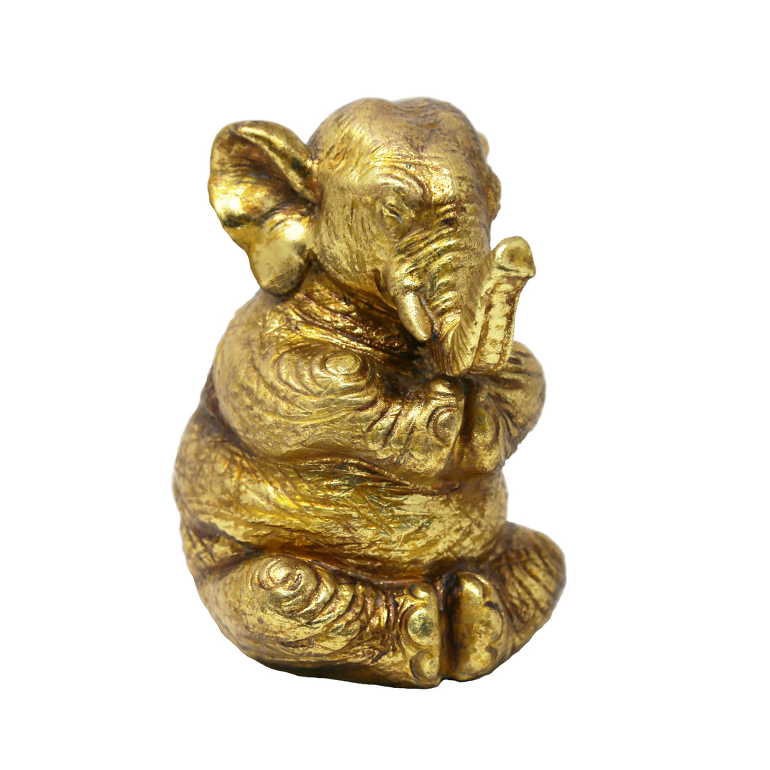 Polyresin Elephant Figurine, Gold