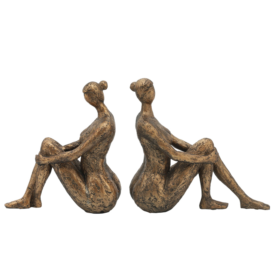 S/2 BRONZE LADY BOOKENDS