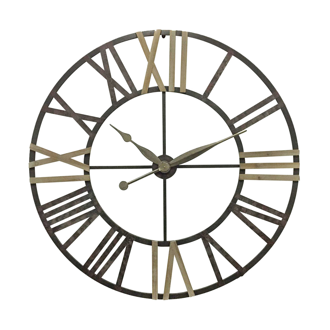 ROMAN NUMERAL METAL WALL CLOCK