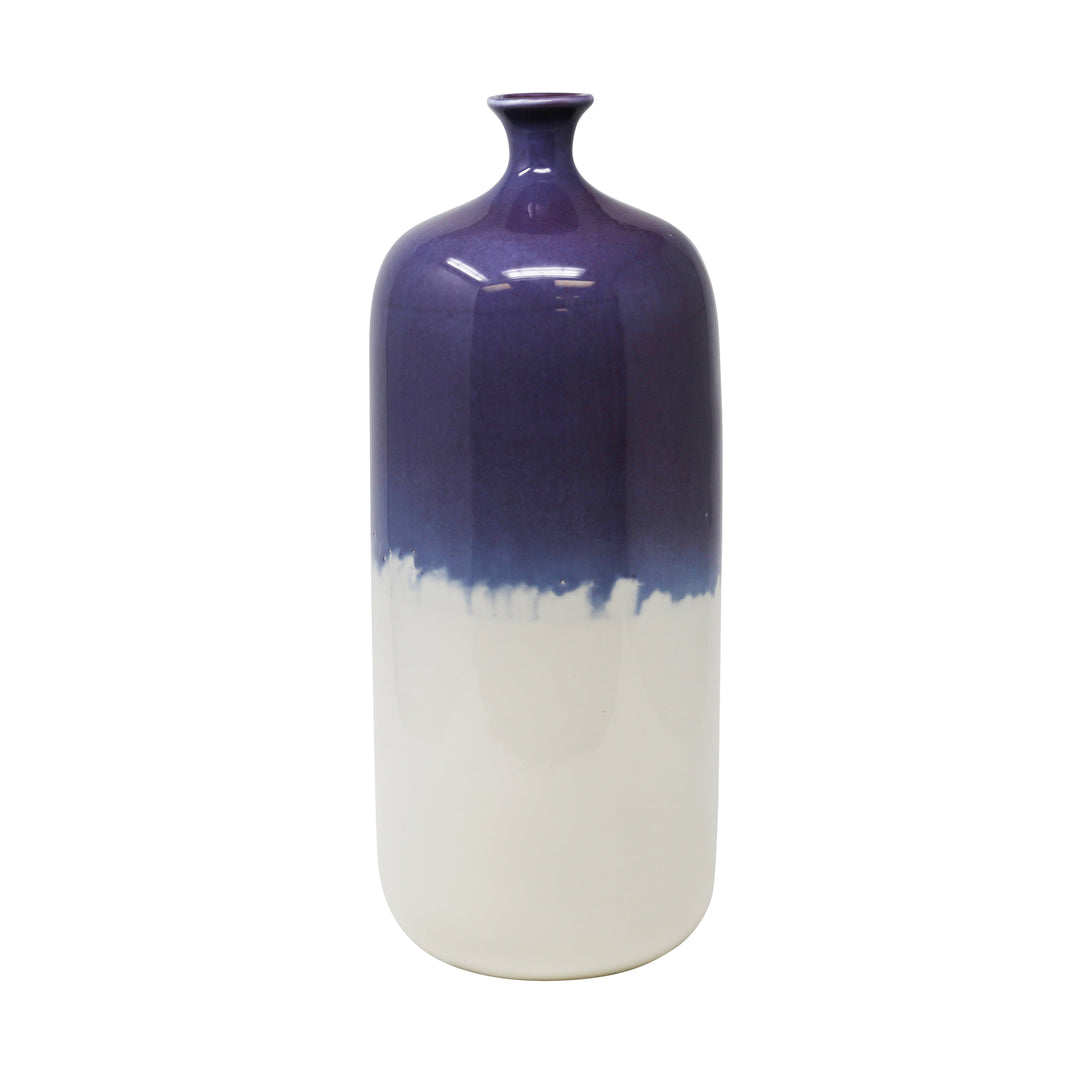 PURPLE/WHITE VASE 15"